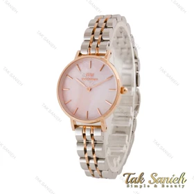 ساعت دنیل ولینگتون زنانه رزگلد نقره ای صفحه صورتی اسمال DW-4422-28-L