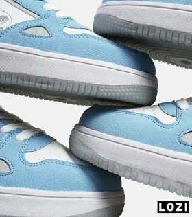 کفش کتانی مردانه سفید طوسی آبی NIKE AirForce Draw