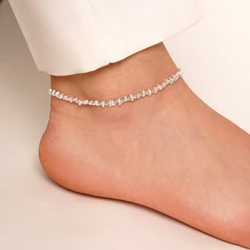 پابند Ysx زنجیری مروارید توپی سفید کیفیت عالی قابل رقابت با ژوپینگ طول پابند 22 سانت 5 سانت زنجیر اضافه