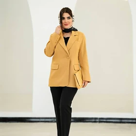 کت دخترانه مدل مازراتی کج راه پشت چاک‌دار
