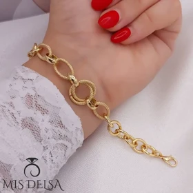 دستبند طرح طلا شین مدل 2 حلقه