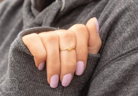 انگشتر استیل نیم‌بند آکوا