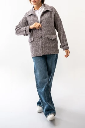 پالتو کوتاه جیب‌دار زنانه