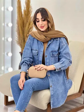 مانتو جین جیب پاکتی ناهید