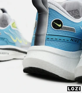 کفش کتانی مردانه سفید آبی لیمویی NIKE zoom X