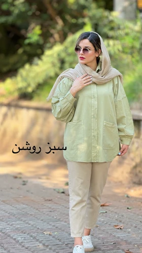 مانتو لینن جیب پایین