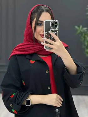 مانتو طرح توت فرنگی