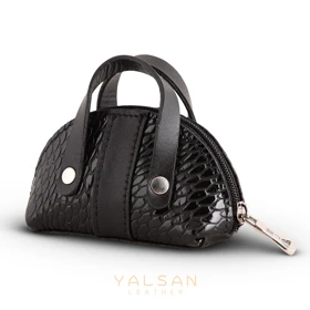 جاکلیدی زنانه چرم یلسان مدل مینور کد 205-MRV (مشکی)