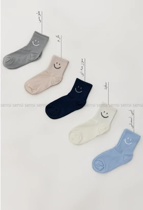 جوراب Smile نیم ساق پنبه کد1004980
