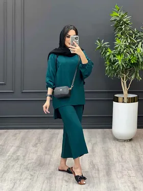 ست مانتو و شلوار بابوس نوار دوزی