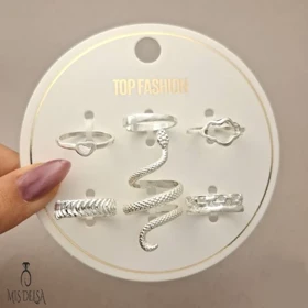 پک انگشتر 6 عددی نقره ای
