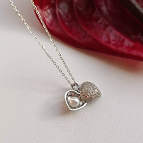 گردنبند قلب مروارید