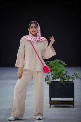 مانتو شلوار لوئیز جودون پیلی دار