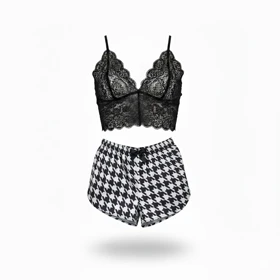 ست نیمتنه گیپور و شلوارک مدل 095