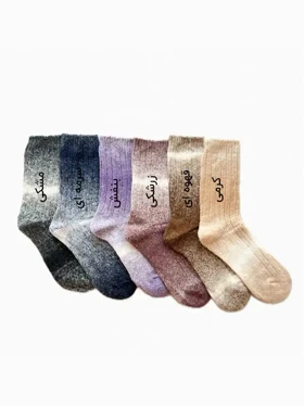 جوراب ساق بلند زنانه بافت ابر و بادی