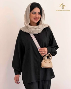 ست شومیز و شلوار زنانه جلوبسته لینن آرون