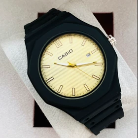 ساعت مچی مردانه کاسیو بند رابر مدل کاپیتان صفحه طلایی