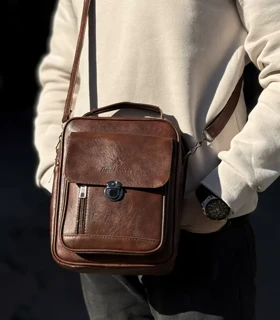 کیف دوشی چرم بزرگ قفل ناخنی 16780