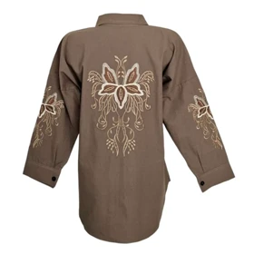 مانتو کتی زنانه طرح پروانه گلدوزی شده