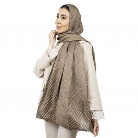 شال پلیسه طرح خال ریز زنانه - 39251735