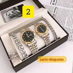 ست کامل ساعت زنانه و مردانه و زیورآلات