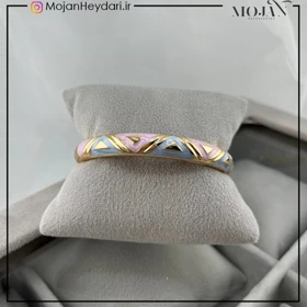 دستبند زنانه بنگل با طرح میناکاری شیک و ظریف کد bg10025