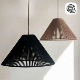 لوستر مکرومه بافی مدل مخروطی