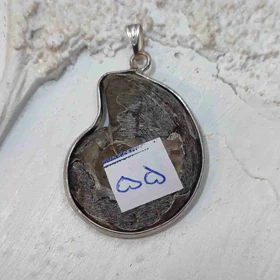 گردنبند آمونیت اصل کد (همراه با زنجیر استیل و بند چرمی)55