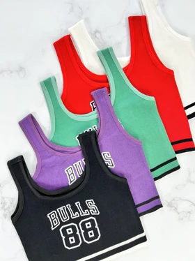کراپ تاپ بافت طرح Bulls 88