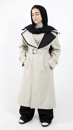 بارانی دو یقه بلند آستردار