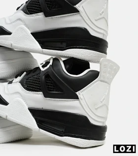 کتانی ساق‌دار مردانه مشکی سفید Nike air jordan 4