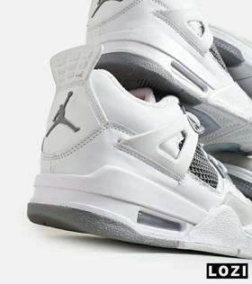 کتانی ساق‌دار زنانه و مردانه سفید طوسی Nike air jordan 4