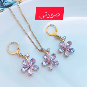 نیمست استیل زنانه جواهری استیل طرح گل 145160200