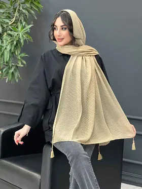 شال پلیسه پایین منگوله‌دار