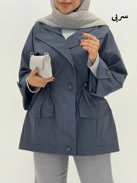 4021-بارانی کلاهدار مانیا (ایراددار)