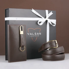 ست هدیه مردانه چرم یلسان پارلا کد KIA-KAYA-GS-024