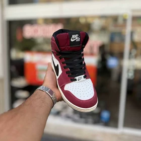 کتانی ایرجردن 1 زرشکی سفید کد 6696