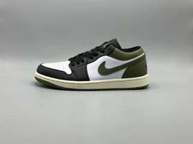 کتانی نایکی جردن1 لو بلک مدیوم اولیو/Nike Air Jordan1 low Black olive