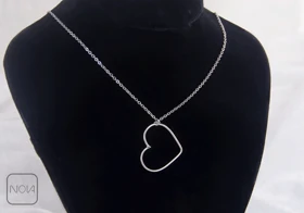 گردنبند نقره قلب میله‌ای