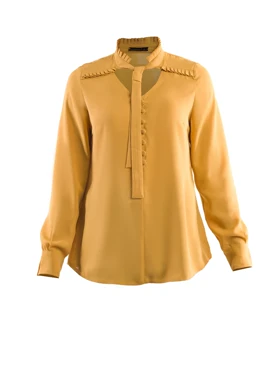 بلوز کرپ حریر زنانه آستین بلند ماهانا