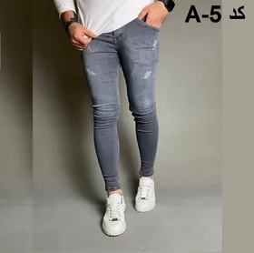شلوار جین طوسی تیره کد A-5