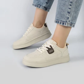 کفش و کتانی ونس راحتی زنانه و دخترانه مدل YEERFA رنگ کرم کد M982