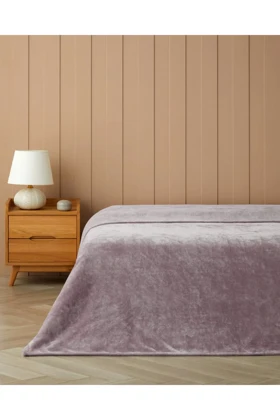 پتو دو نفره English Home مدل Vena Supersoft پلی‌استر - یاسی