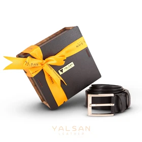 کمربند مردانه چرم یلسان مدل بایسن S3 کد 084-GS (مشکی)