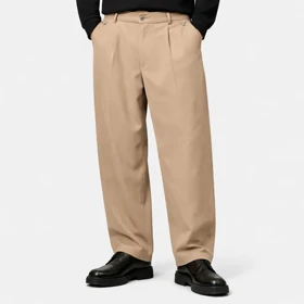 شلوار بگ پارچه ای مردانه، کرم پارچه مازراتی استایل شیک کد 5001