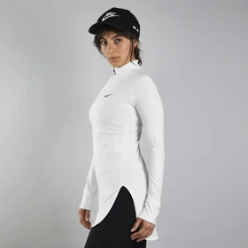 استرج آستین بلند نیم زیپ ورزشی زنانه نایک مدل VHD-3K1452 سفید