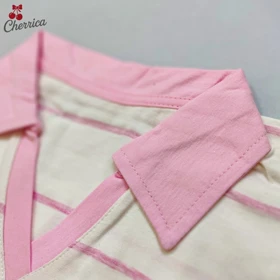 کراپ باکسی راه راه یقه دار