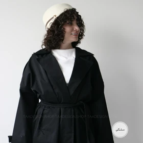 ترنچ کت مدل دلیسا (مشکی)