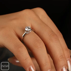 انگشتر نقره تک نگین کد 451214