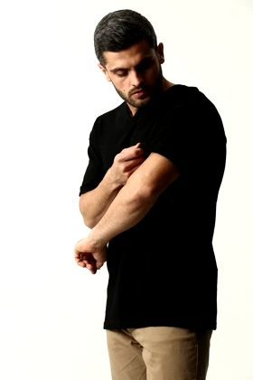 تیشرت آستین کوتاه یقه کوبایی مردانه